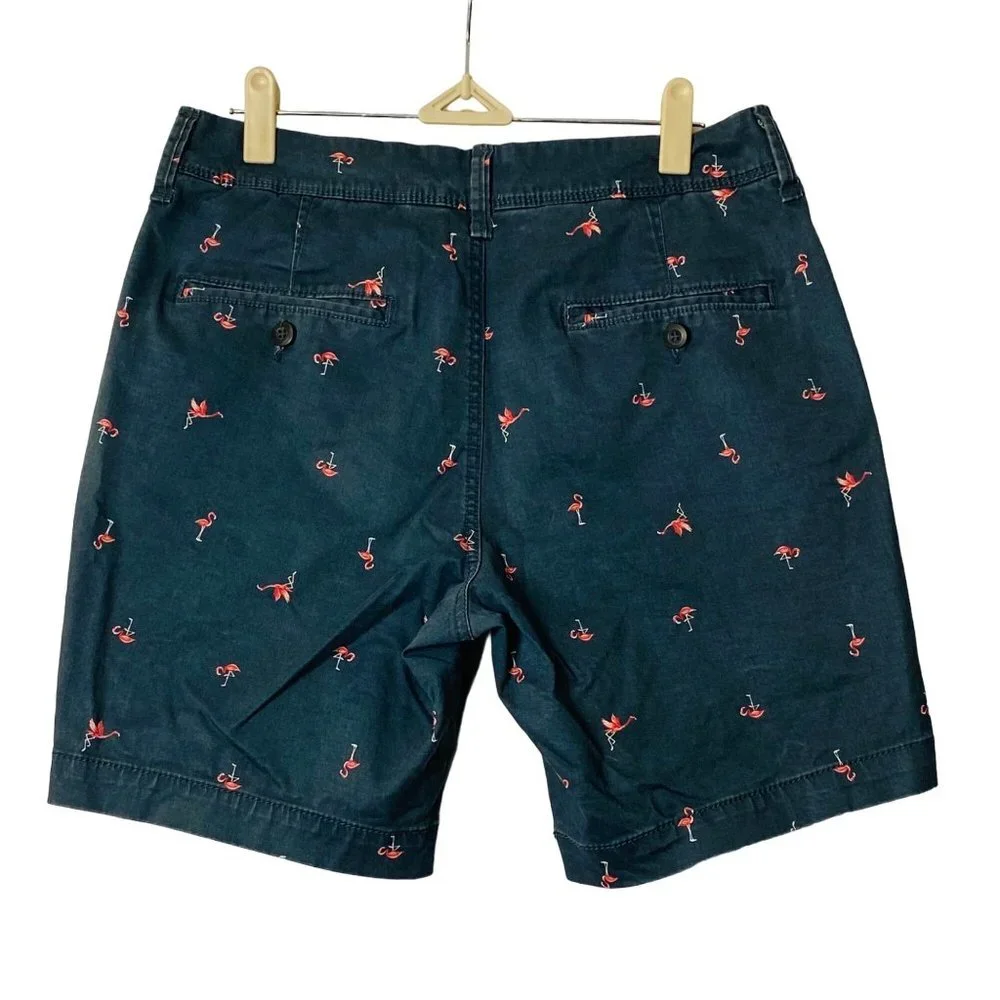 Aeropostale Men Size 28‎ Flamingo Embroidered Cotton Blend Chino Shorts